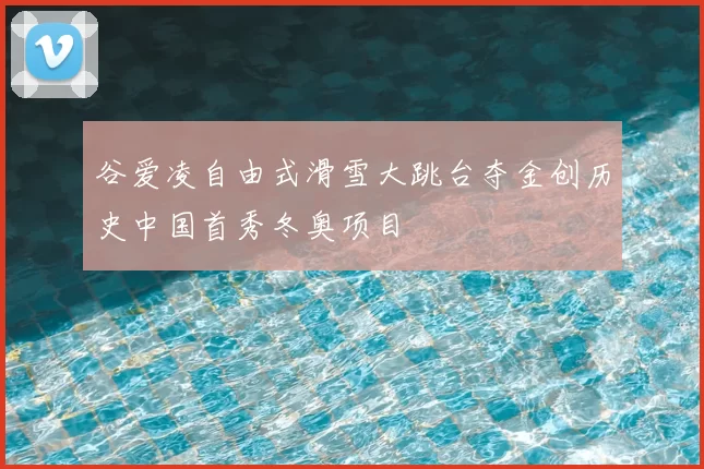 谷爱凌自由式滑雪大跳台夺金创历史中国首秀冬奥项目